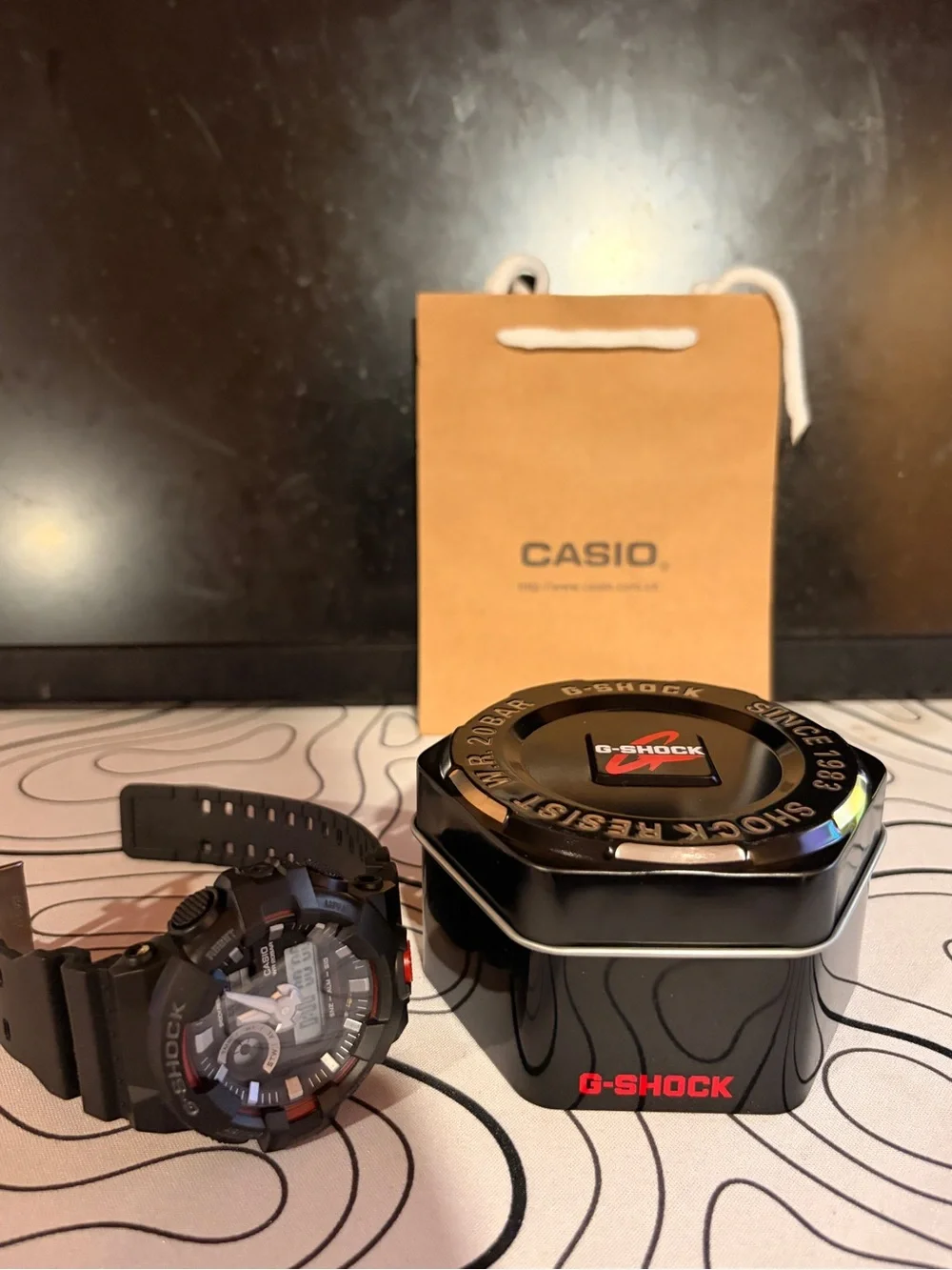 Casio G-Shock Black Watch with Red Accents